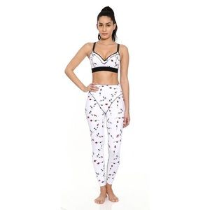 Adam Selman Rose Print French-cut Leggings